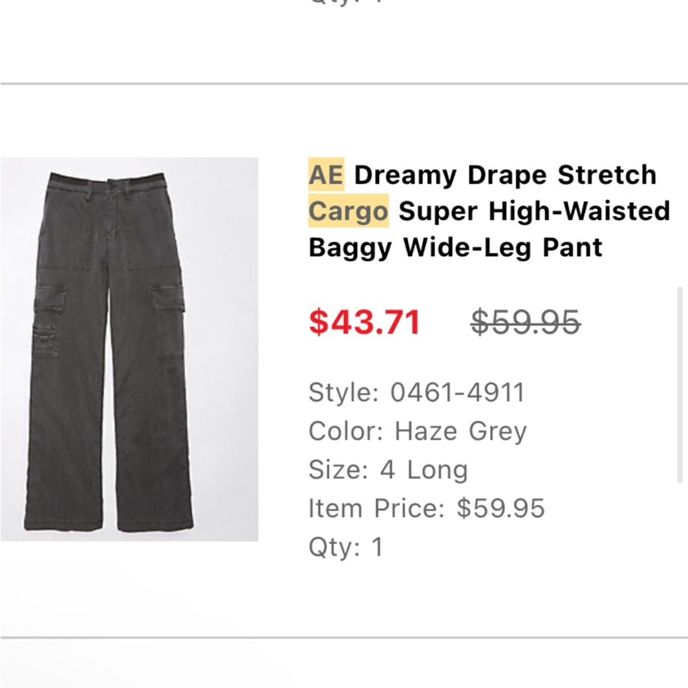 AE Dreamy Drape Stretch Cargo Pants